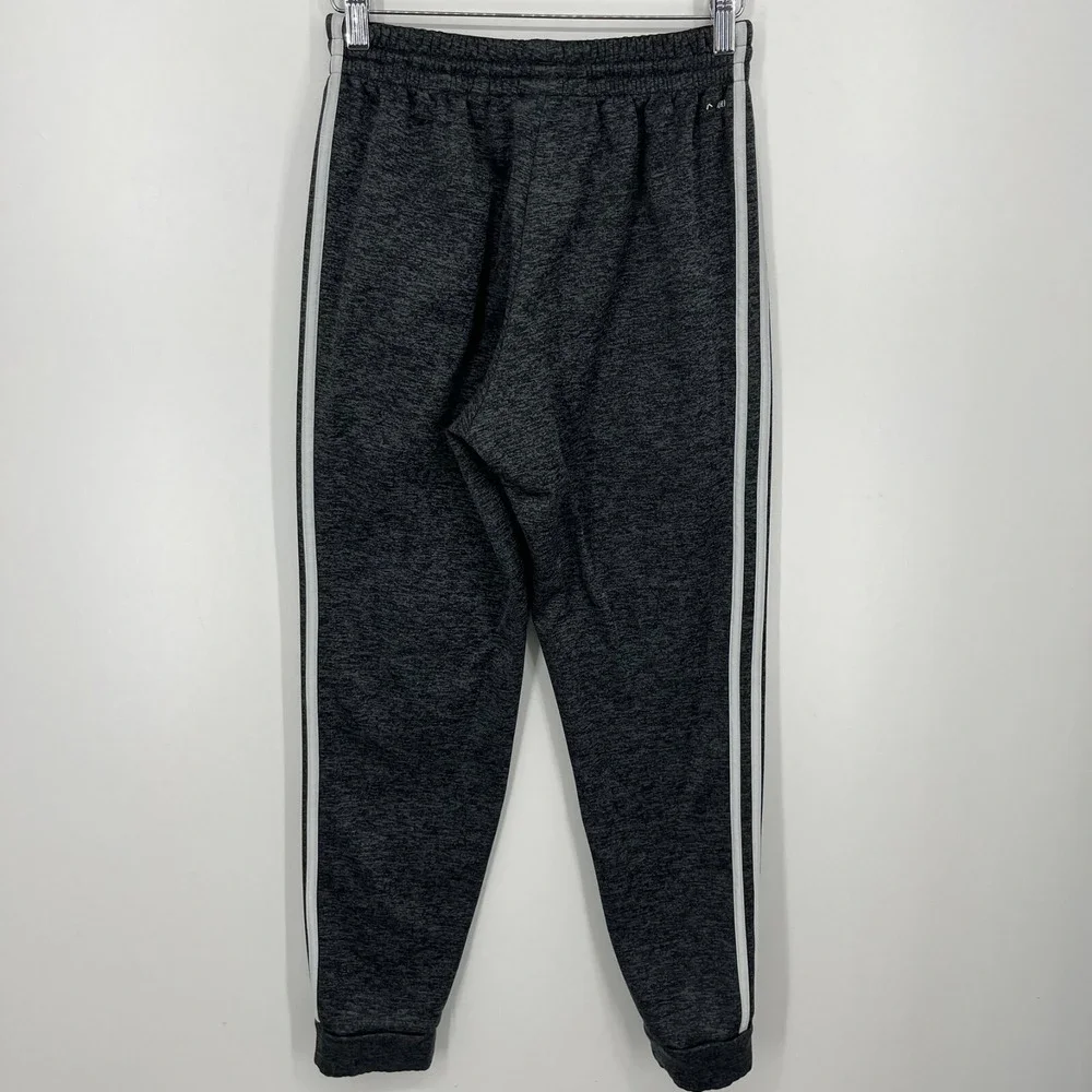 Adidas‎ Sweatpants Men's Size S Gray Striped Fleece Lined Drawstring